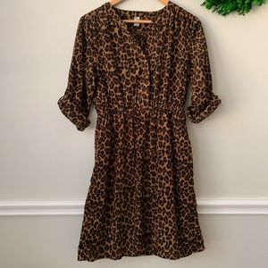 Old Navy Leopard Print Shirt Dress M